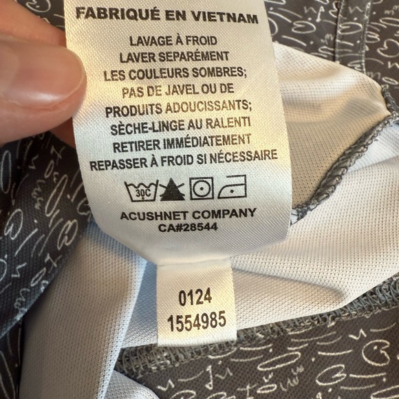 FootJoy Gray Polo Golf Shirt with Geometric Design - Picture 8 of 9